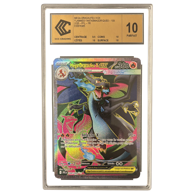 Carte Gradée CCC 10 Gold Méga-Dracaufeu X 109/094 FR | Attrape Ton Poke